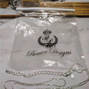 ❌Sold ❌Premier Designs Silver-Tone Beaded Chain Necklace